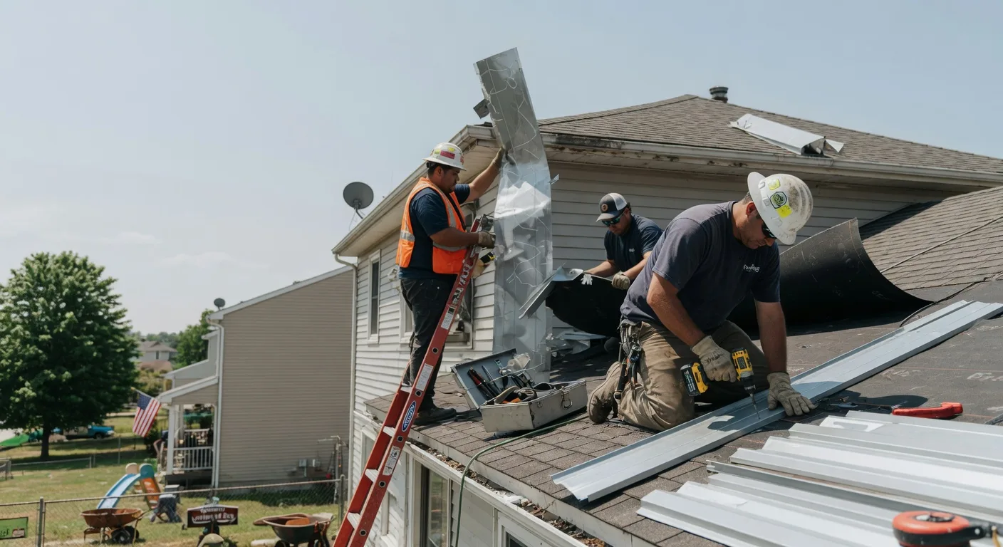 Storm Damage Metal Roof Repair in Piedmont, KS